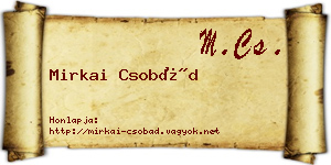 Mirkai Csobád névjegykártya